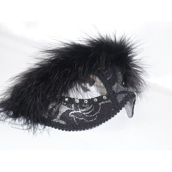 Black cat mask, masquerade mask, mardi gras mask, halloween mask, prom mask - Picture 2 of 5